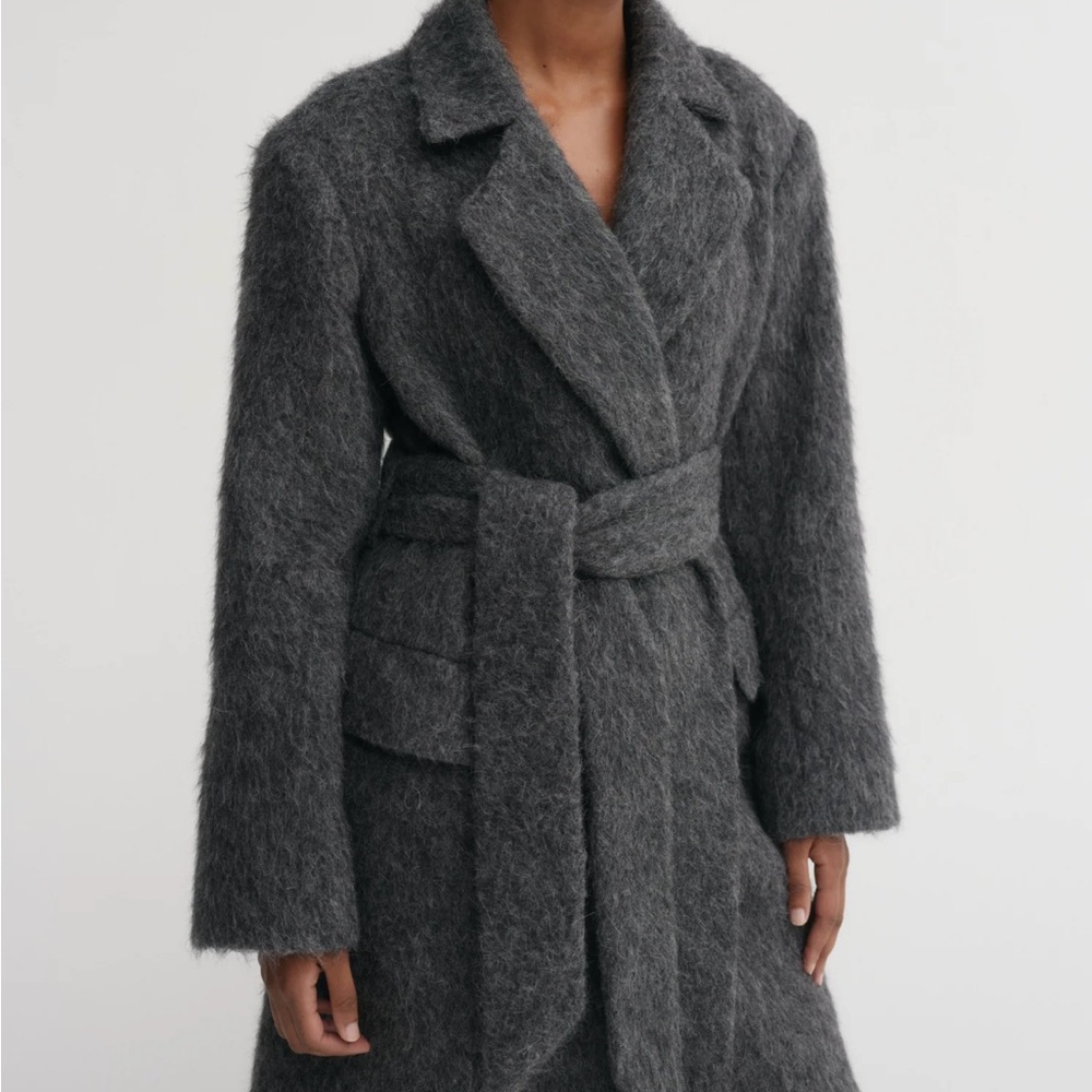 Gray Wool Blend Women's Coat